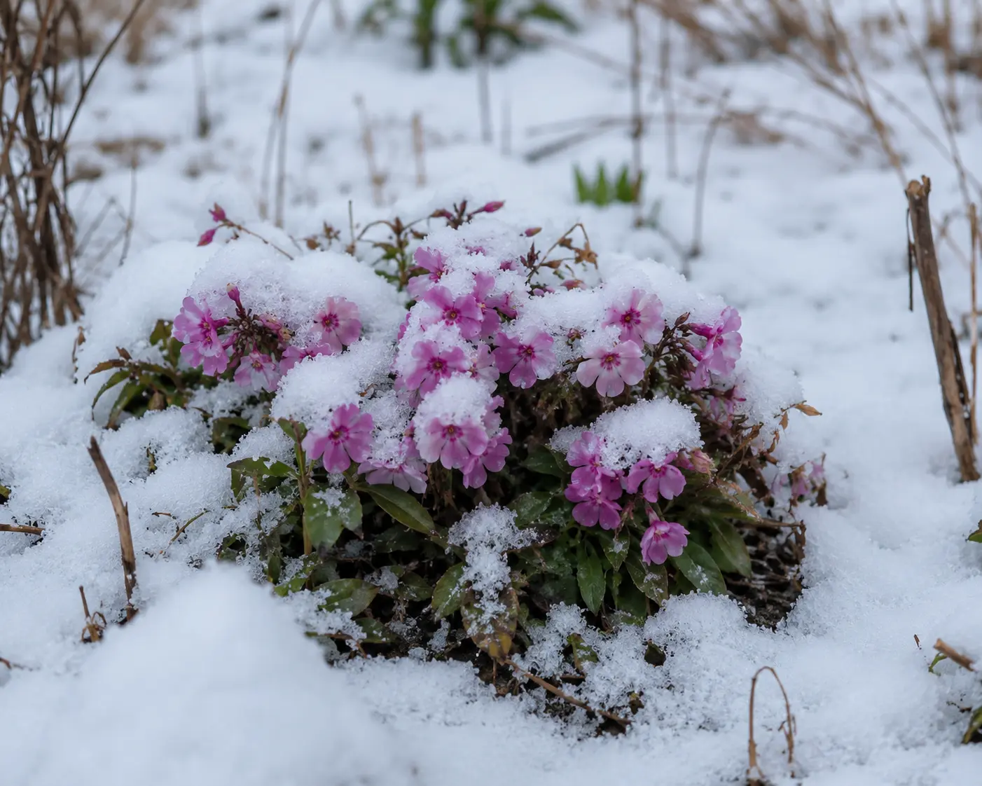 Флокс в цветна градинска композиция