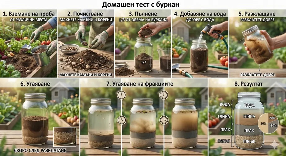 Вземане на почвена проба от градината за анализ