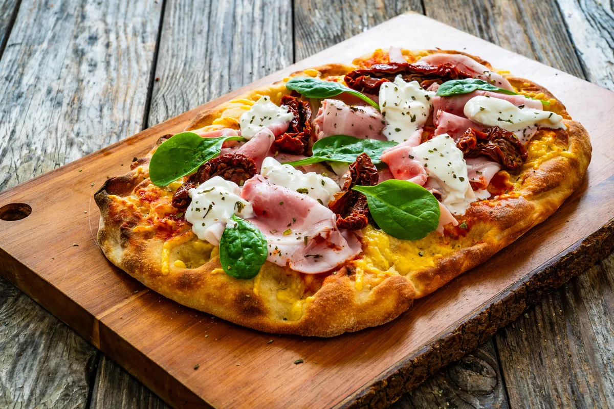 Dried tomatoes on bread with Italian flavor