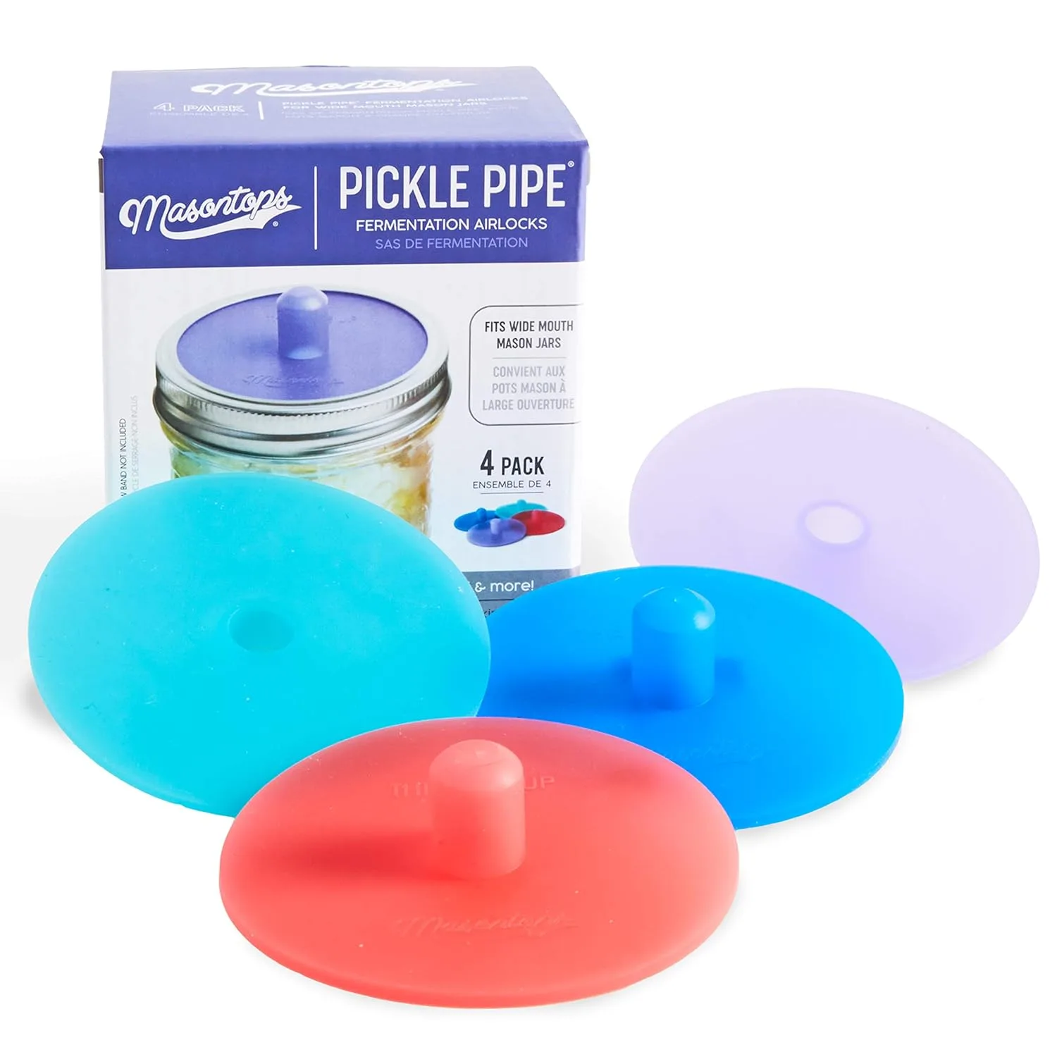 Masontops Pickle Pipe fermentation lids for Bulgarian fermentation