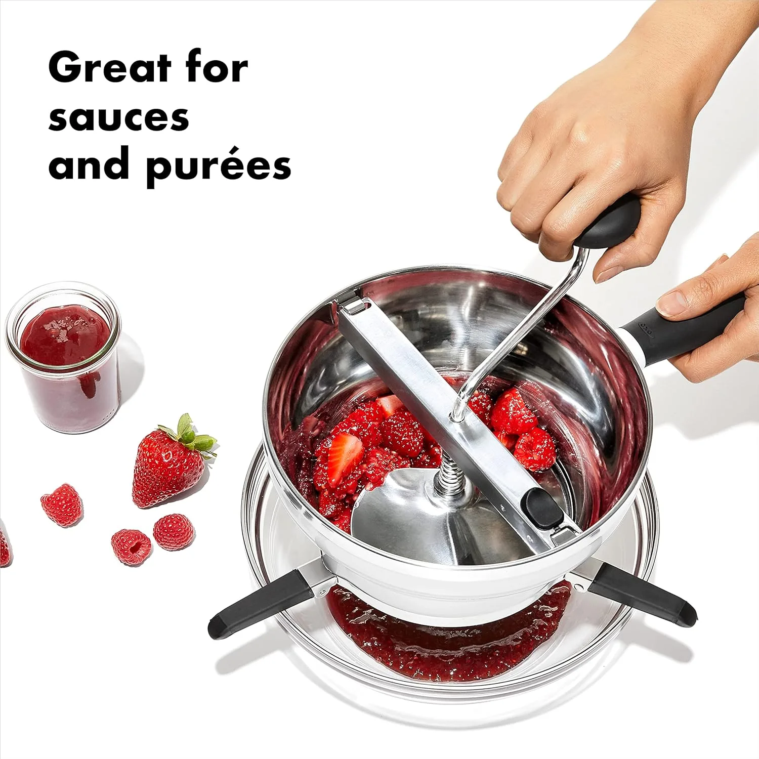 OXO Good Grips food mill for homemade ljutenitsa