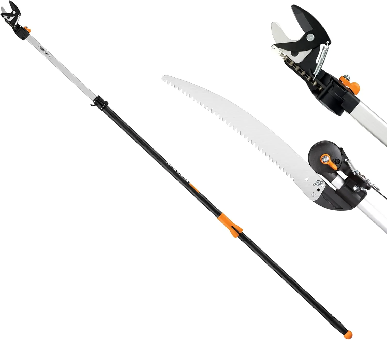 Fiskars extendable tree pruner and pole saw for pruning high fruit tree branches