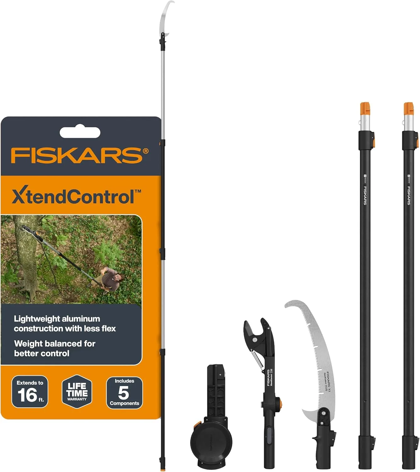 Fiskars XtendControl extendable pole saw and tree pruner for high fruit tree branches