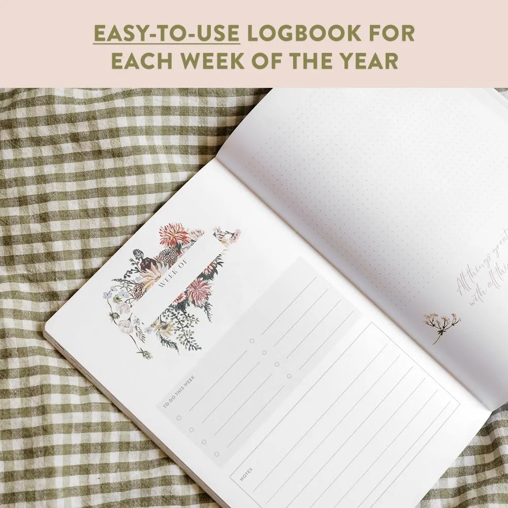 weekly gardening journal and planner for recording plants and garden tasks