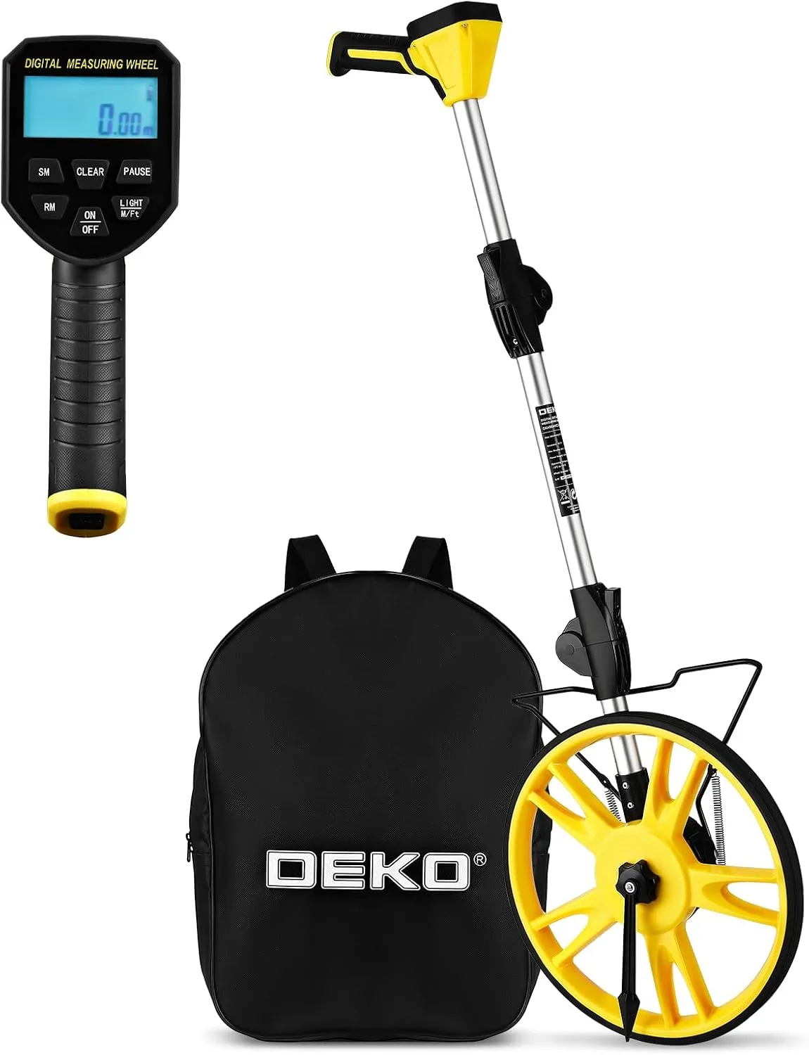 DEKOPRO digital measuring wheel with folding handle and storage bag