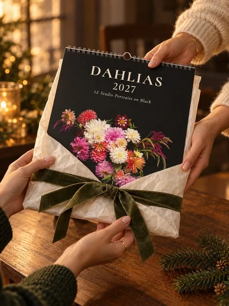 Dahlia Portraits 2027 – авторски календар с фотографии на далии от Мара Радева